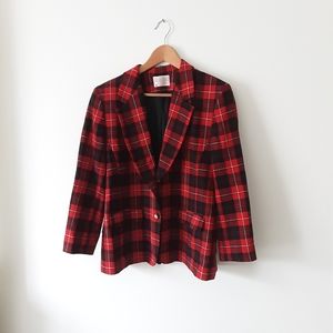 Vintage Pendleton red plaid blazer